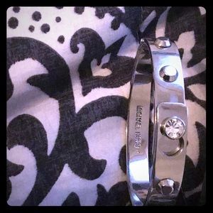 Michael Outlets Silver Tone Studded Bangle Women